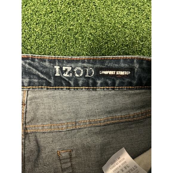 IZOD Men's Comfort Stretch Straight Fit Jeans Blue Size 34x30 Denim - Picture 4 of 8